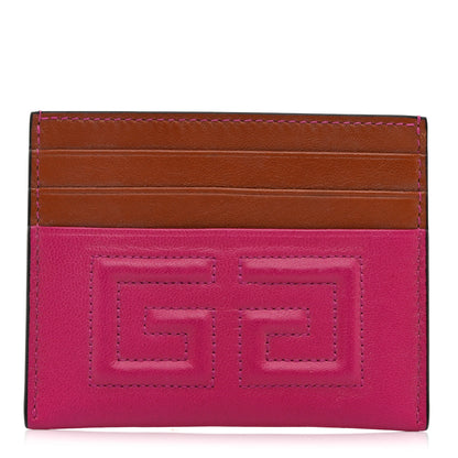 Givenchy Lambskin Bi-Color Logo Emblem Card Holder Cyclamen 1 of 8