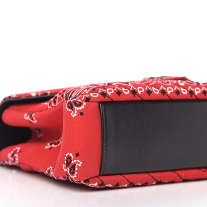 Saint Laurent Canvas Bandana Matelasse Chevron Medium College Bag Red 6 of 9