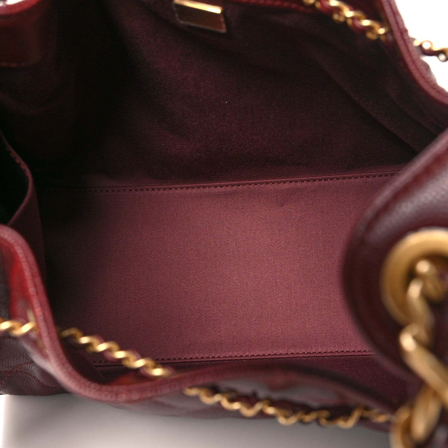 Chanel Caviar Quilted Small Chanel 25 Handbag Burgundy 5 of 11