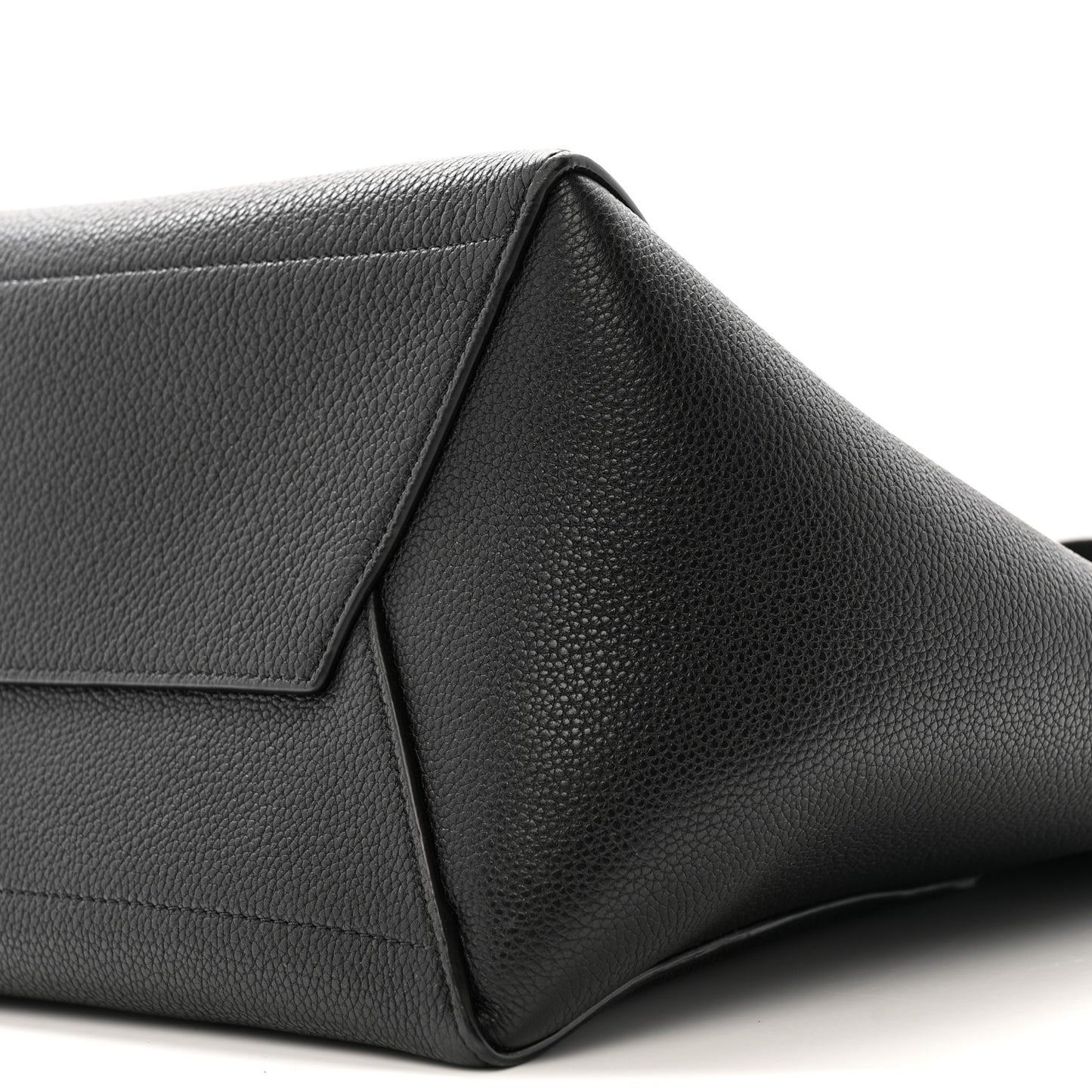 Soft Grained Calfskin Sangle Bucket Bag Black