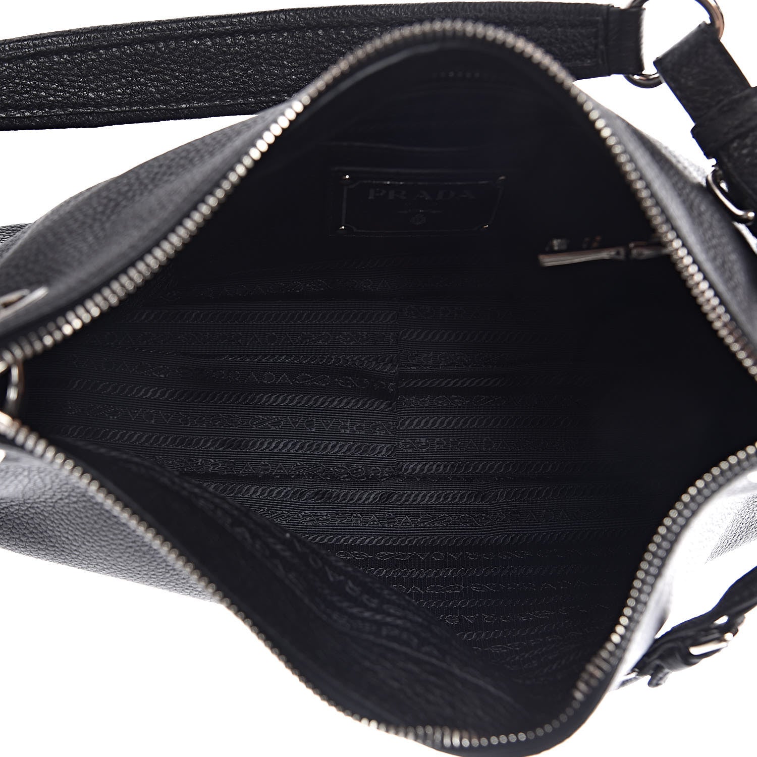 Prada Vitello Daino Shoulder Bag Black 5 of 11