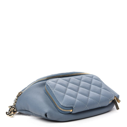 Chanel Caviar Quilted Business Affinity Waist Bag Blue 4 of 11