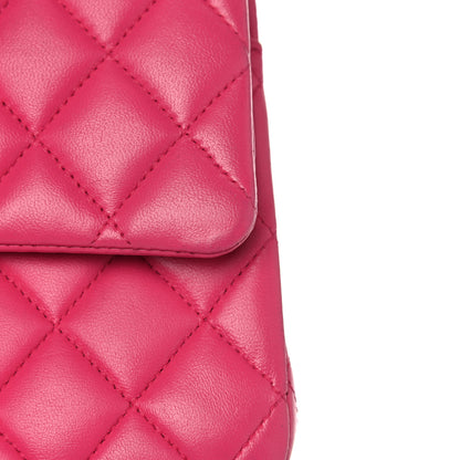 Chanel Lambskin Quilted Medium Double Flap Dark Pink 20 of 22