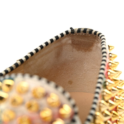 Christian Louboutin Patent Womens Spikes Pik Boat Flats 39.5 Multicolor 9 of 13