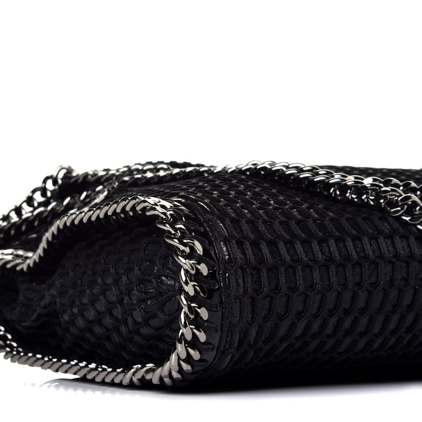 Patent Net Small Falabella Tote Black