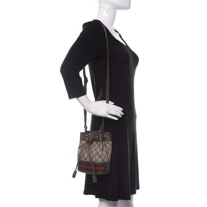 Gucci GG Supreme Monogram Web Mini Ophidia Bucket Bag Brown 2 of 10