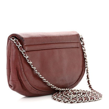 Chanel Caviar Half Moon Wallet On Chain WOC Dark Red 3 of 16