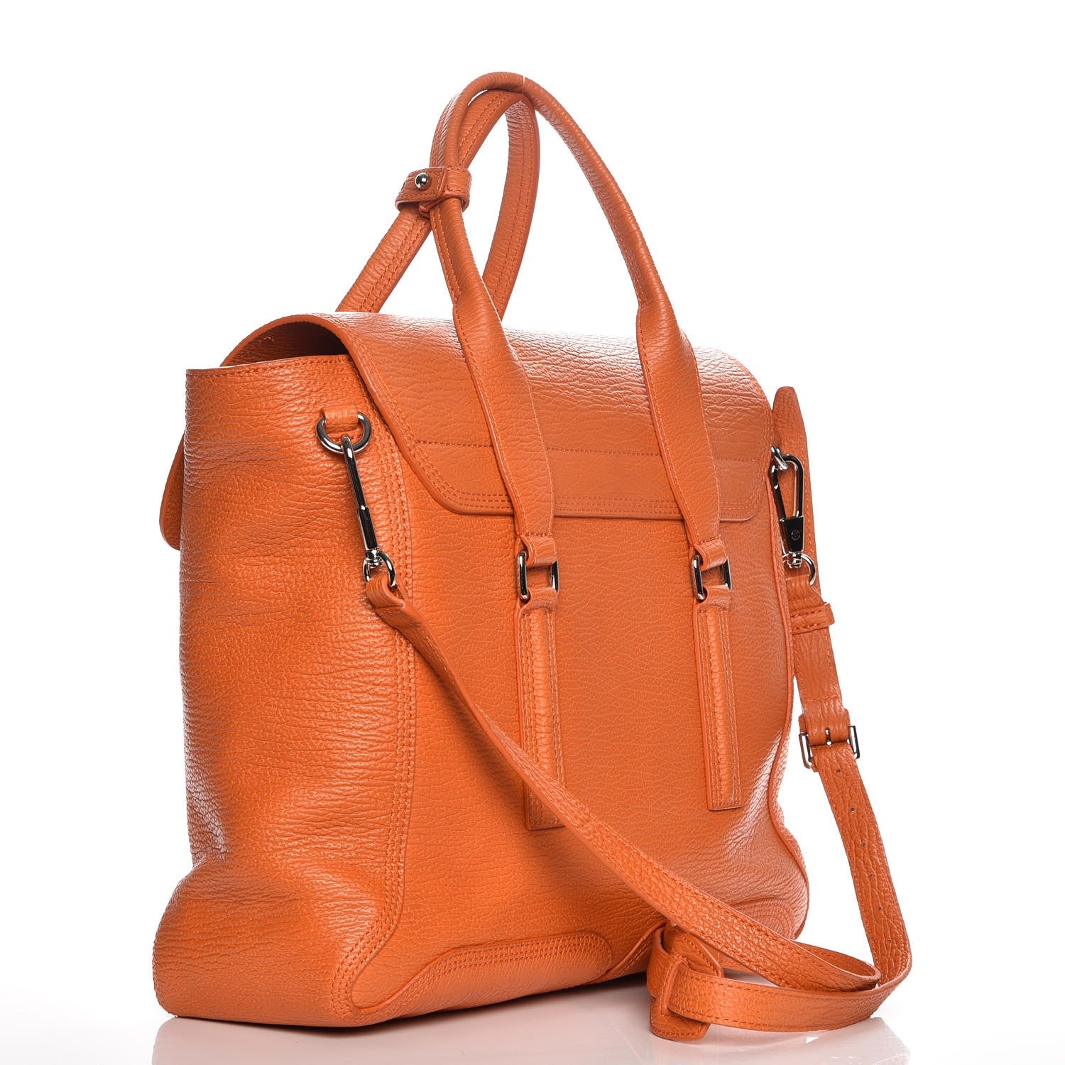 3.1 Phillip Lim 3.1 Textured Calfskin Large Pashli Satchel Mandarin 4 of 8