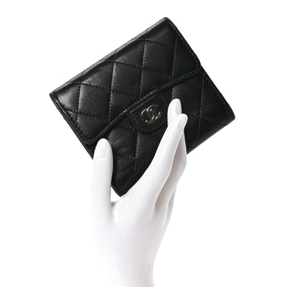 Chanel Lambskin Quilted Compact Flap Wallet Black 2 of 9