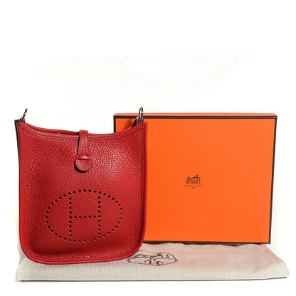 Hermes Taurillon Clemence Evelyne TPM Rouge Casaque Crevette 5 of 16