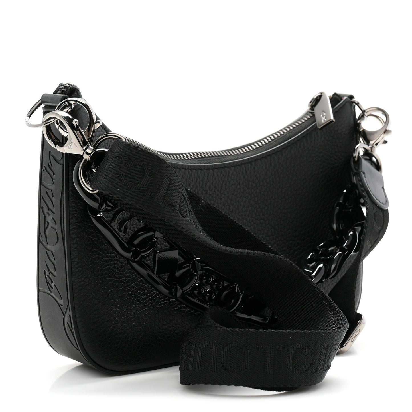 Calfskin Mini Loubila Chain Shoulder Bag Black