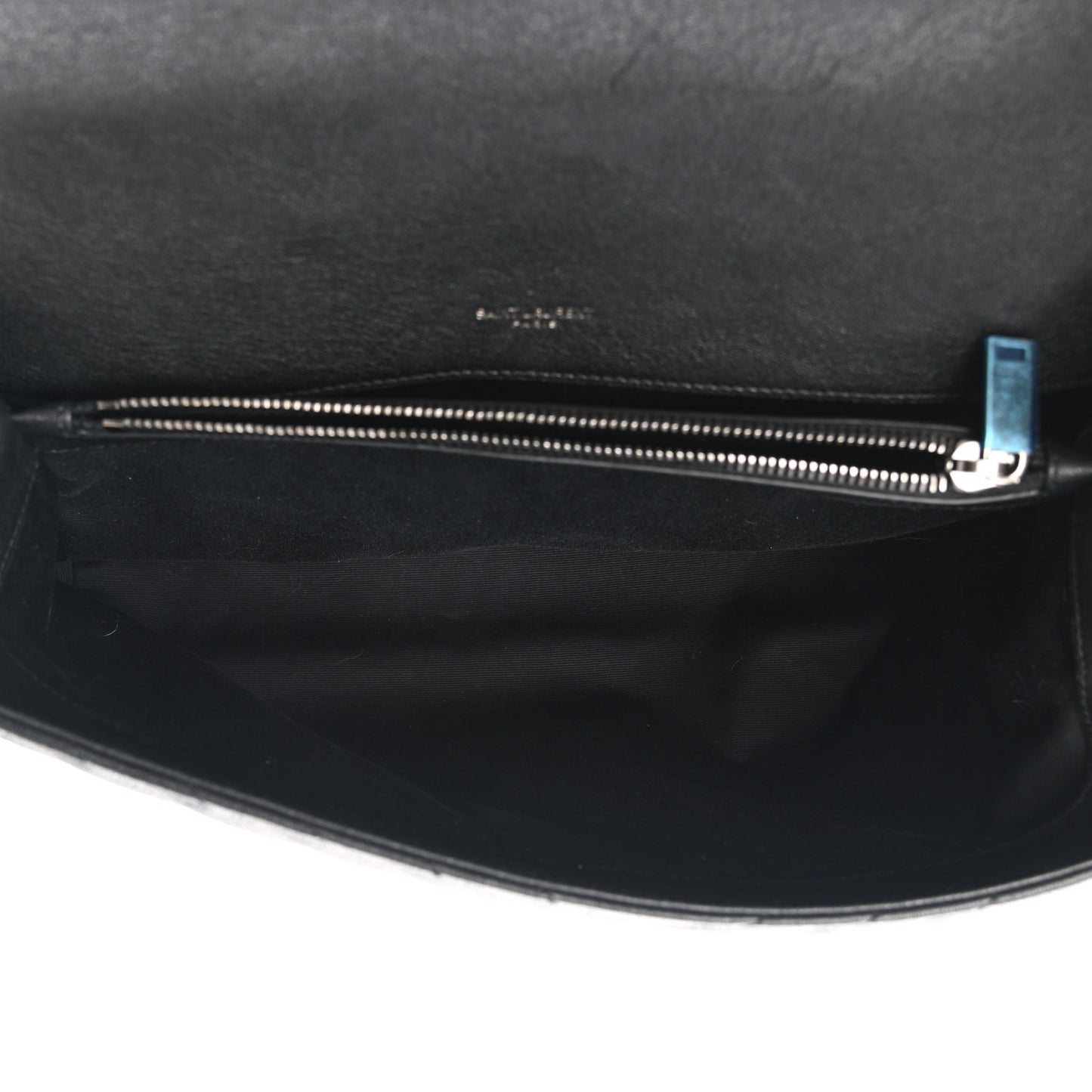 Sheepskin Matelasse Chevron Monogram Large College Satchel Black