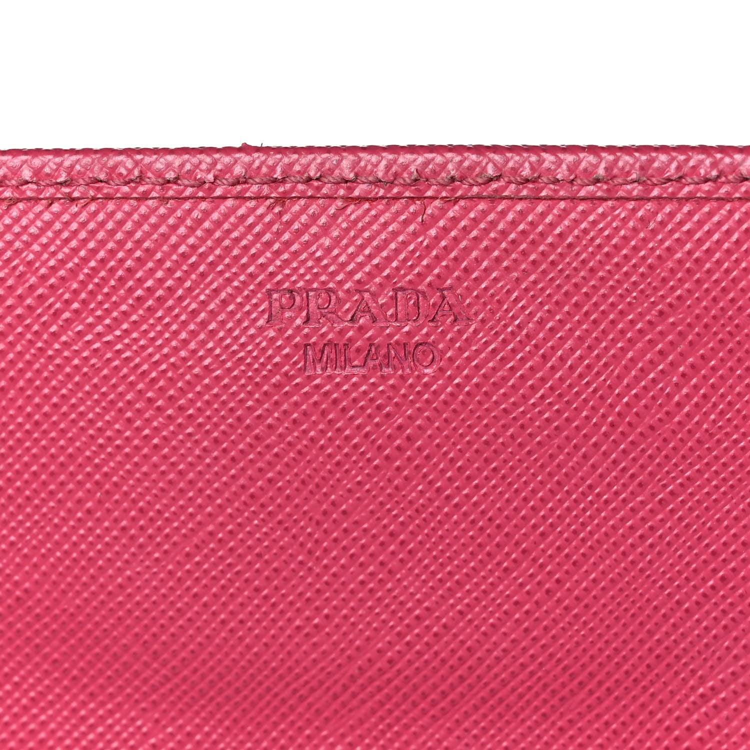 Prada Saffiano Metal Oro Chain Wallet Ibisco 5 of 16