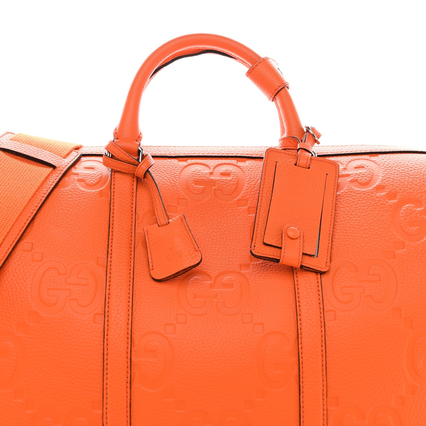 Piuma Calfskin Jumbo GG Embossed Large Duffle Bag Good Orange