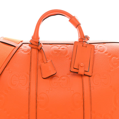 Gucci Piuma Calfskin Jumbo GG Embossed Large Duffle Bag Good Orange 8 of 10