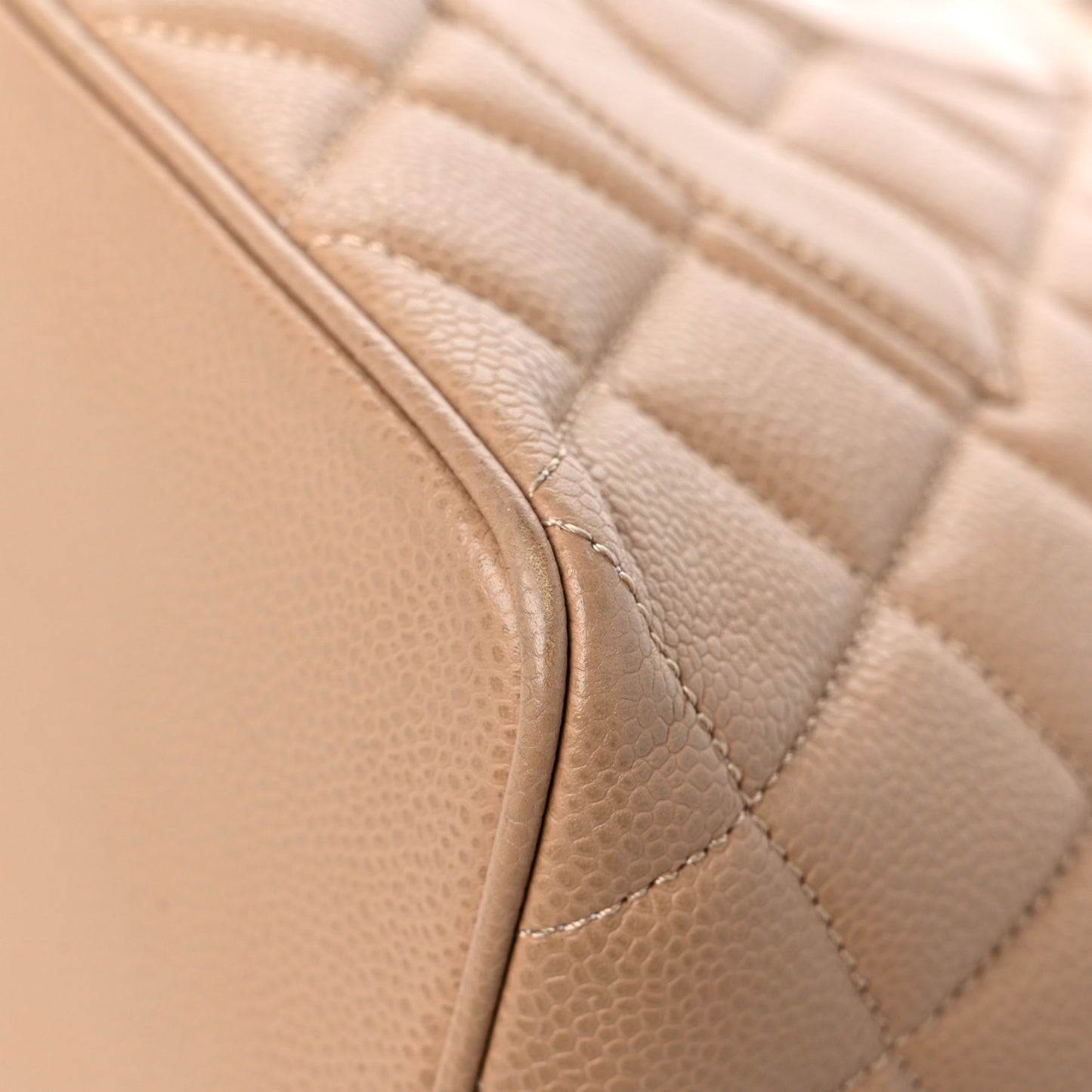 Caviar Quilted Medallion Tote Beige