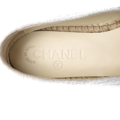 Chanel Fabric CC Espadrilles 38 Silver Black 6 of 10
