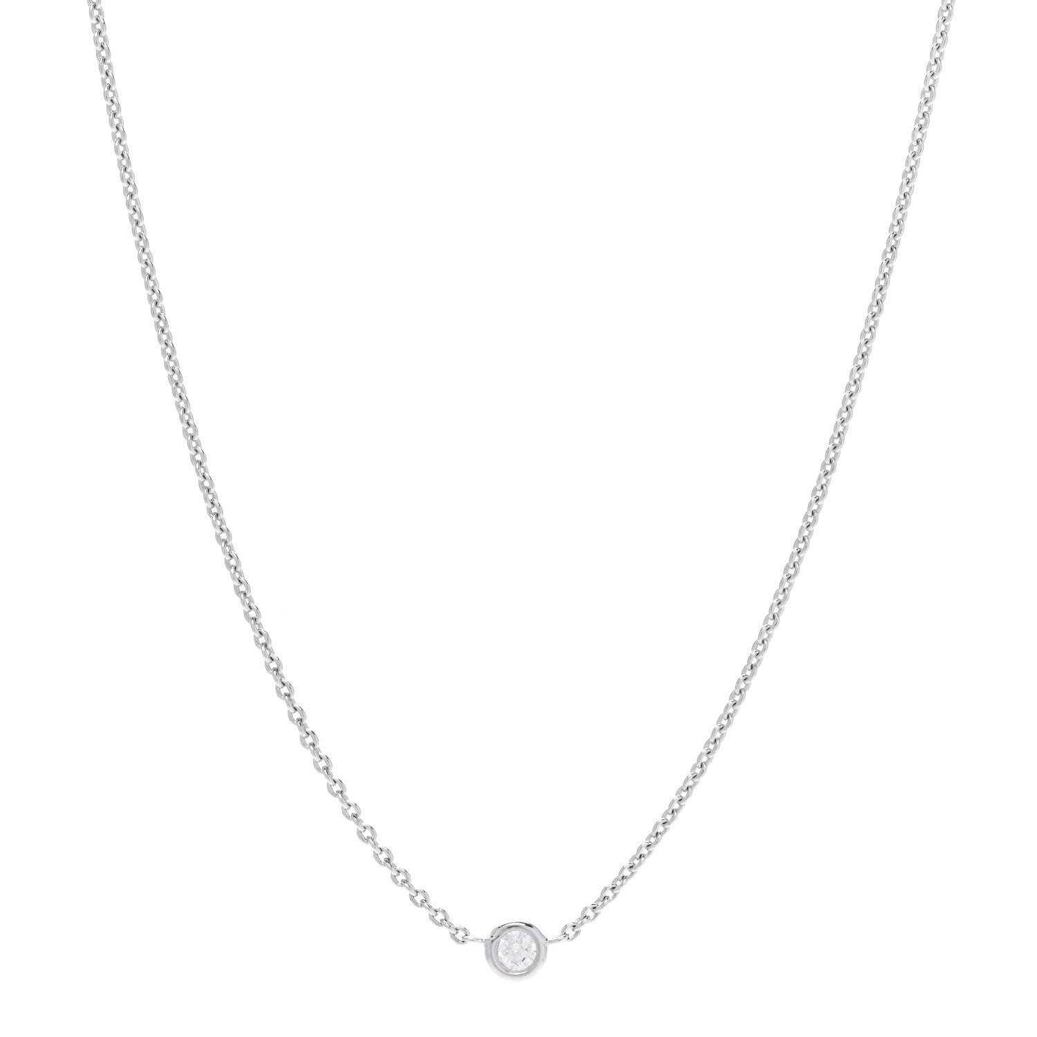 Roberto Coin 18K White Gold Diamond .10ct Diamonds By The Inch Necklace 1 of 5
