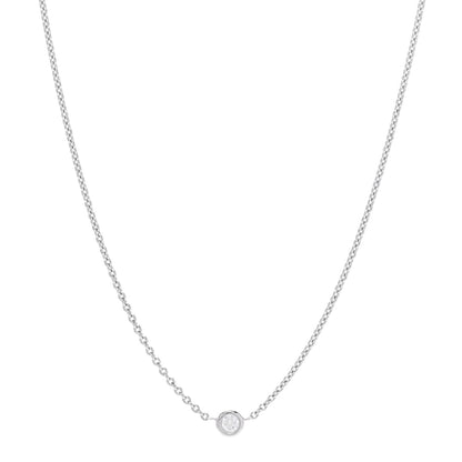 Roberto Coin 18K White Gold Diamond .10ct Diamonds By The Inch Necklace 1 of 5