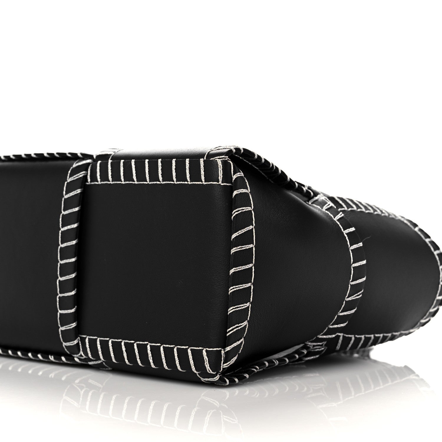 Bottega Veneta Nappa Maxi Intrecciato Overlock Stitched Small Arco Tote Black Silver 8 of 8