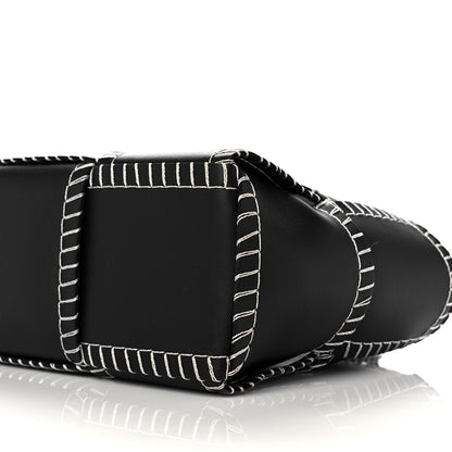 Bottega Veneta Nappa Maxi Intrecciato Overlock Stitched Small Arco Tote Black Silver 8 of 8