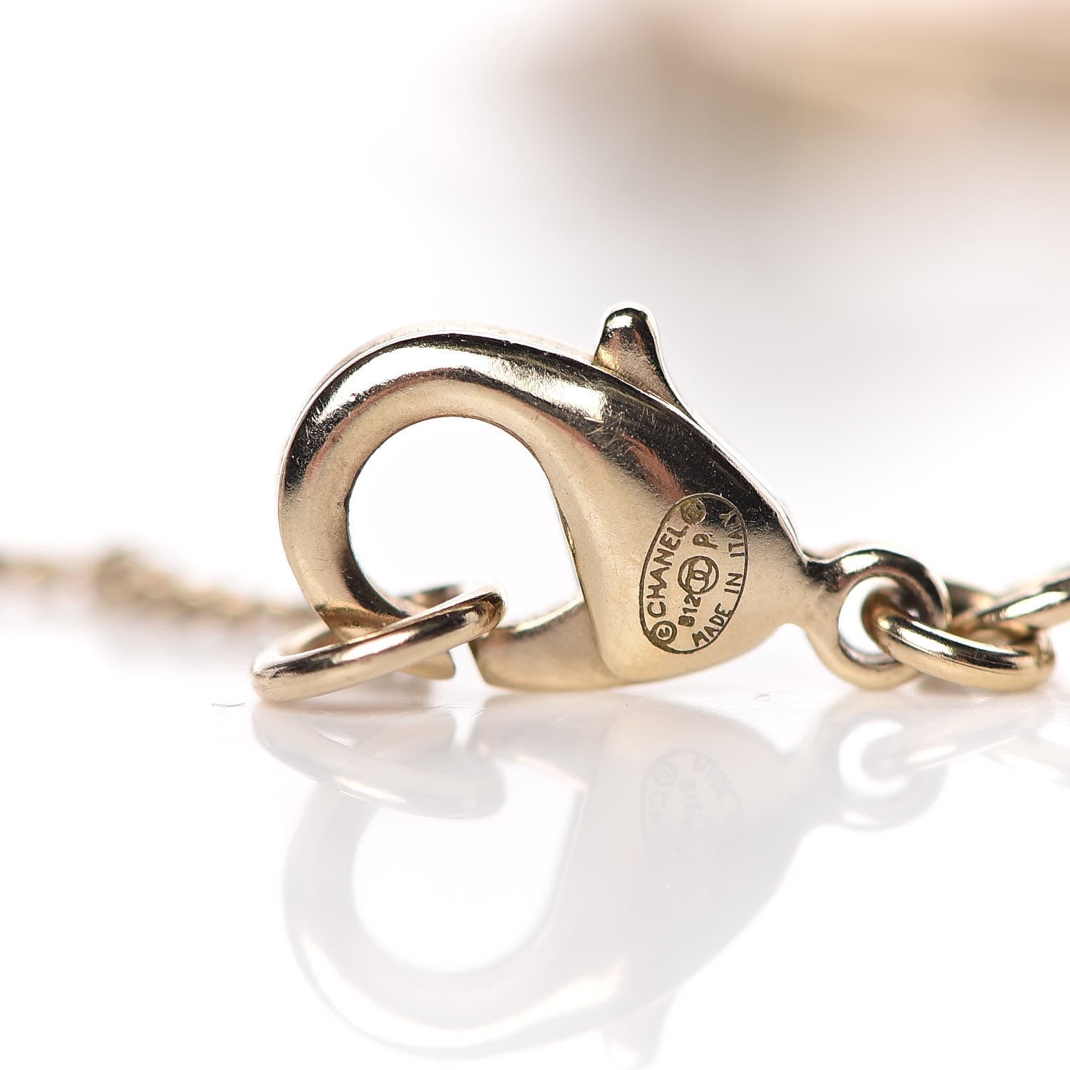 Chanel Enamel CC Camelia Necklace Gold White 5 of 5