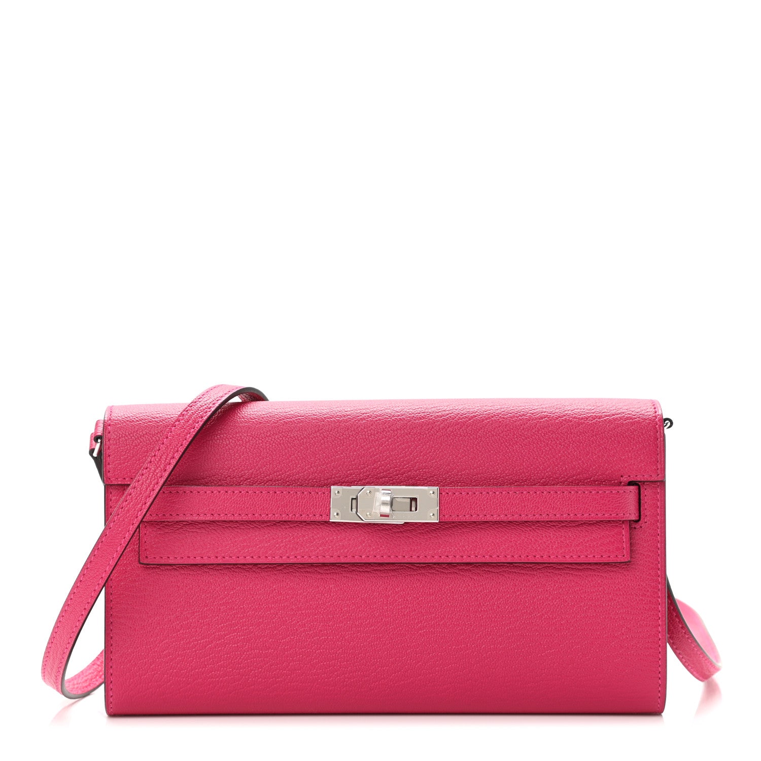 Hermes Chevre Mysore Kelly Wallet To Go Rose Mexico 1 of 8