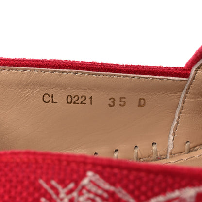 Christian Dior Embroidered Toile De Jouy Granville Espadrille 35 Raspberry 8 of 9