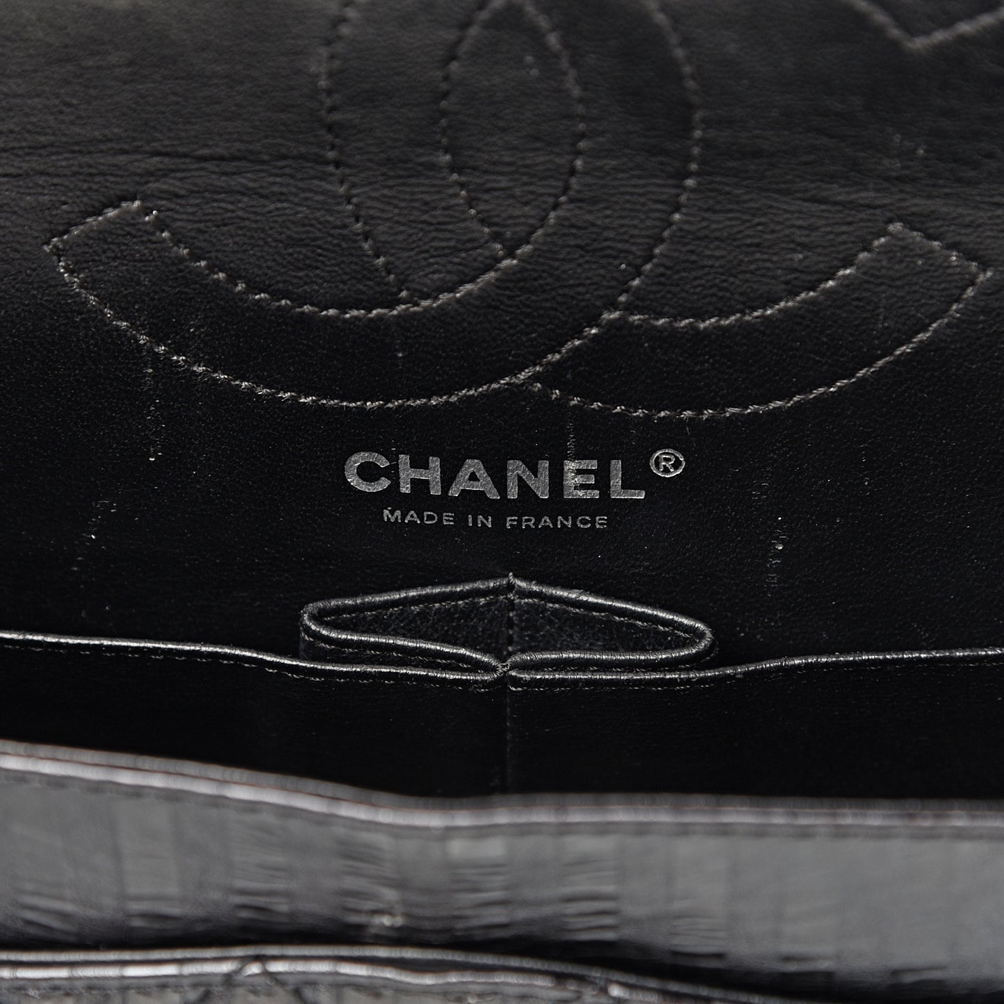 Metallic Calfskin Striped 2.55 Reissue 226 Flap Black