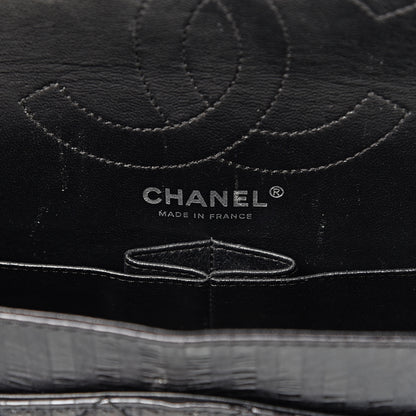 Chanel Metallic Calfskin Striped 2.55 Reissue 226 Flap Black 5 of 14