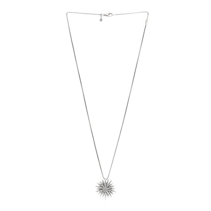 David Yurman Sterling Silver Diamond Medium Starburst Pendant Necklace 3 of 5