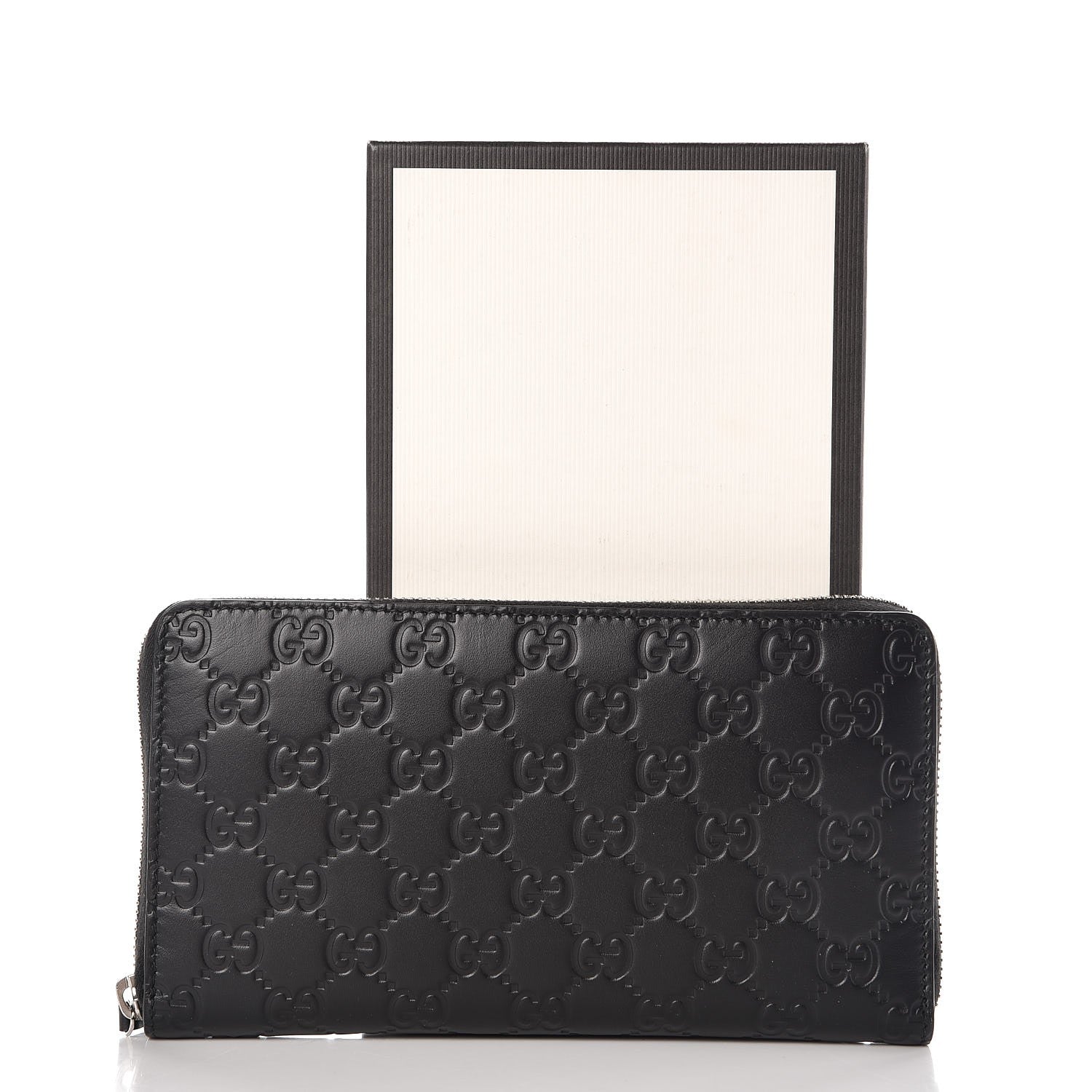 Gucci Guccissima Signature Zip Around Organizer Wallet Black 8 of 8