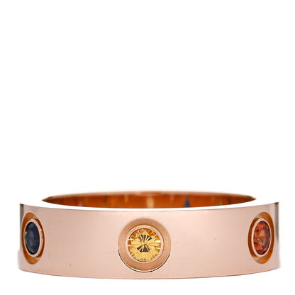 Cartier 18K Pink Gold Sapphire Garnet Amethyst 5.5mm LOVE Ring 55 7.25 1 of 5