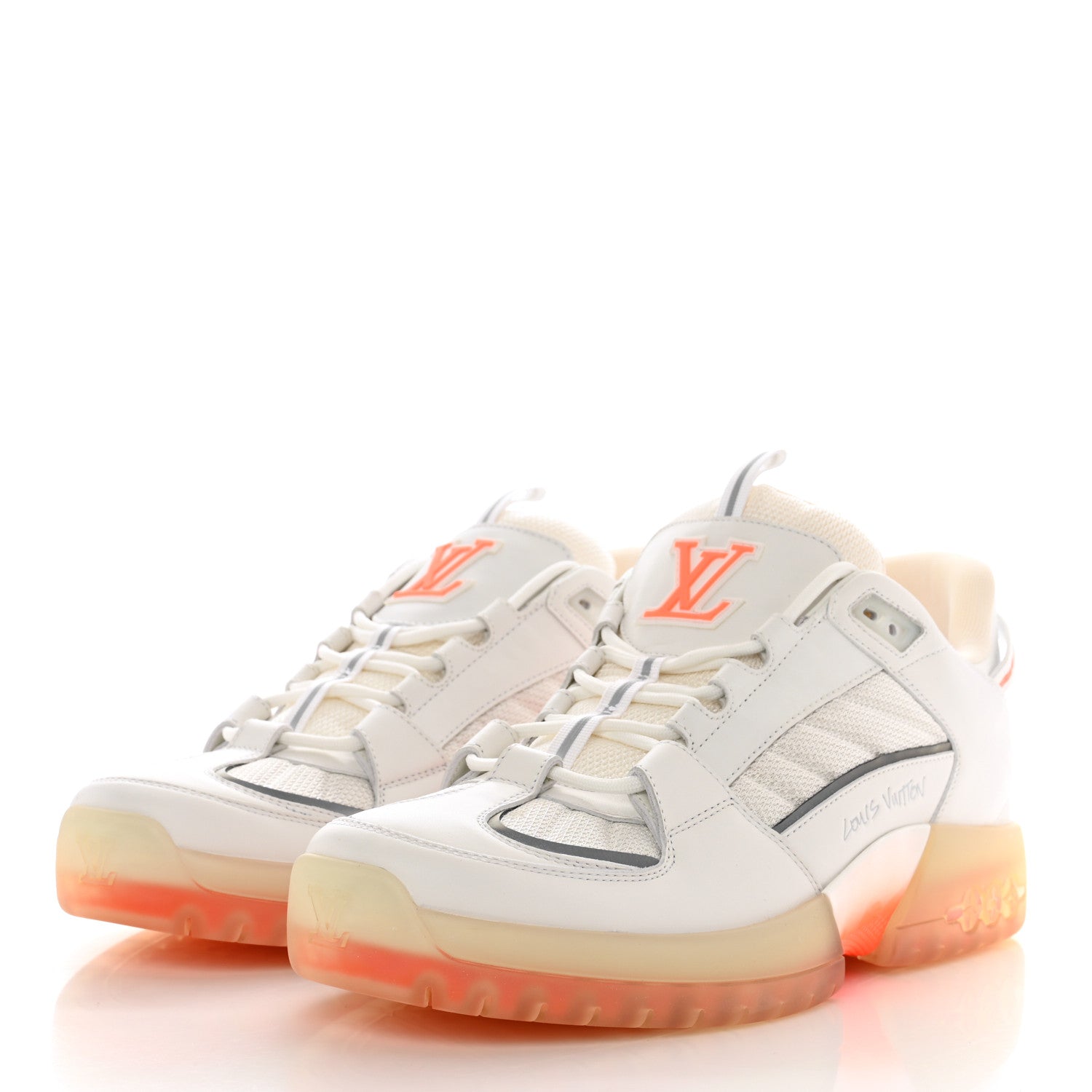 Louis Vuitton Suede Mesh Mens Tenis View Sneakers 8.5 White 3 of 8