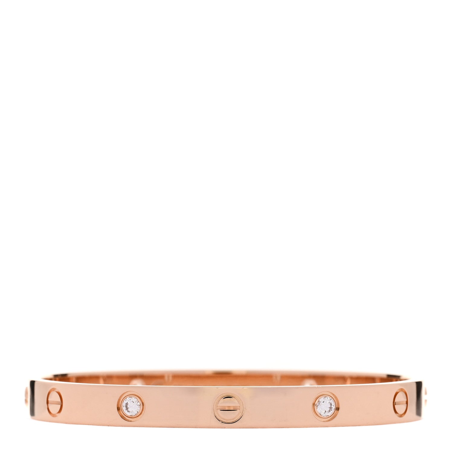 Cartier 18K Pink Gold 4 Diamond LOVE Bracelet 17 1 of 9
