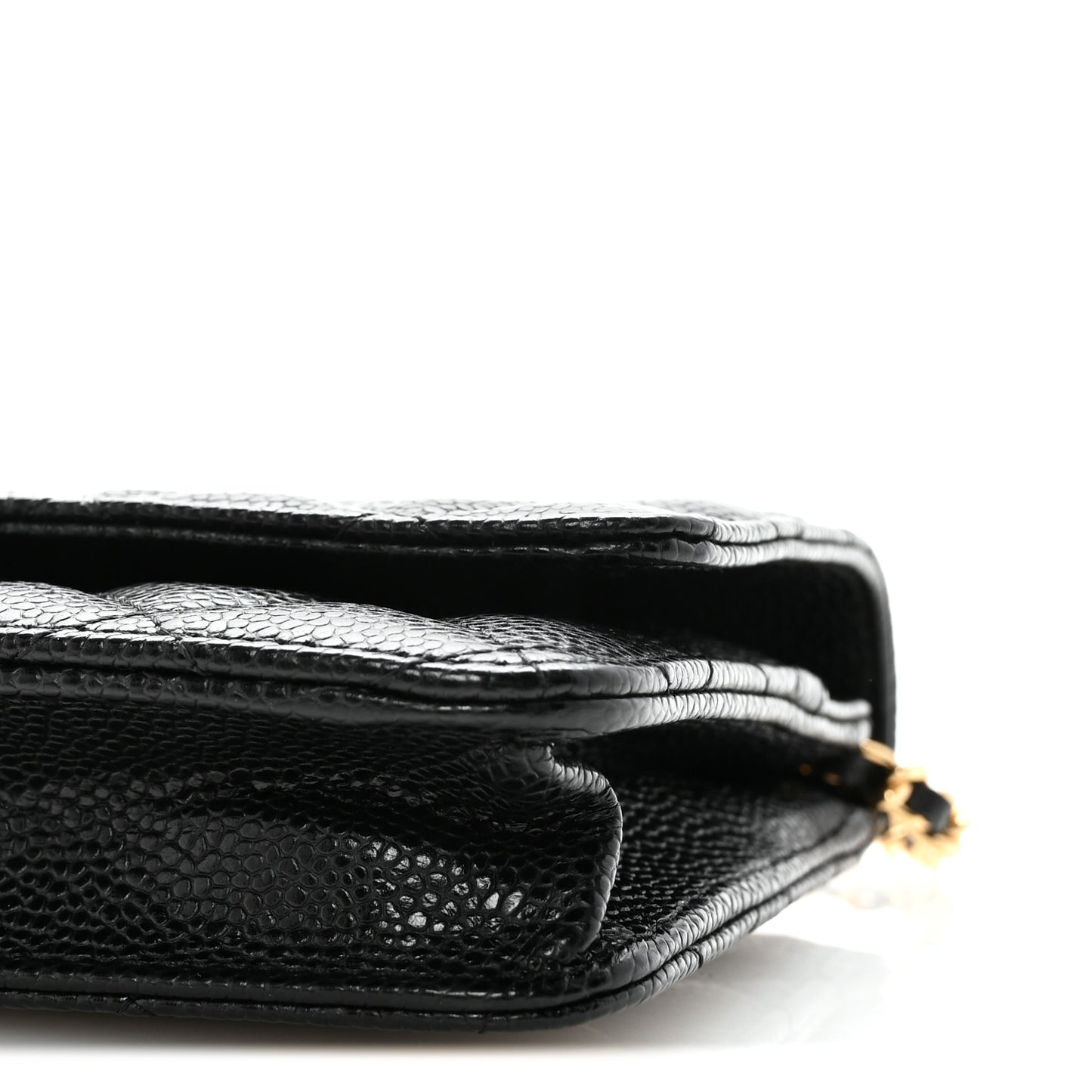 Caviar Quilted Wallet on Chain WOC Black