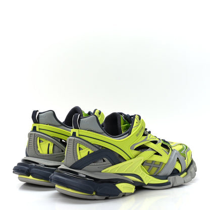 Balenciaga Rubber Mesh Tri-Color Clear Sole Mens Track.2 Open Sneakers 45 Acid Green Grey Dark Grey 4 of 7