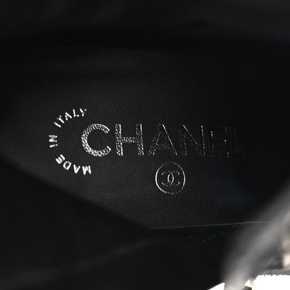 Chanel Crackled Calfskin Chain CC Short Boots 38 Black 7 of 9
