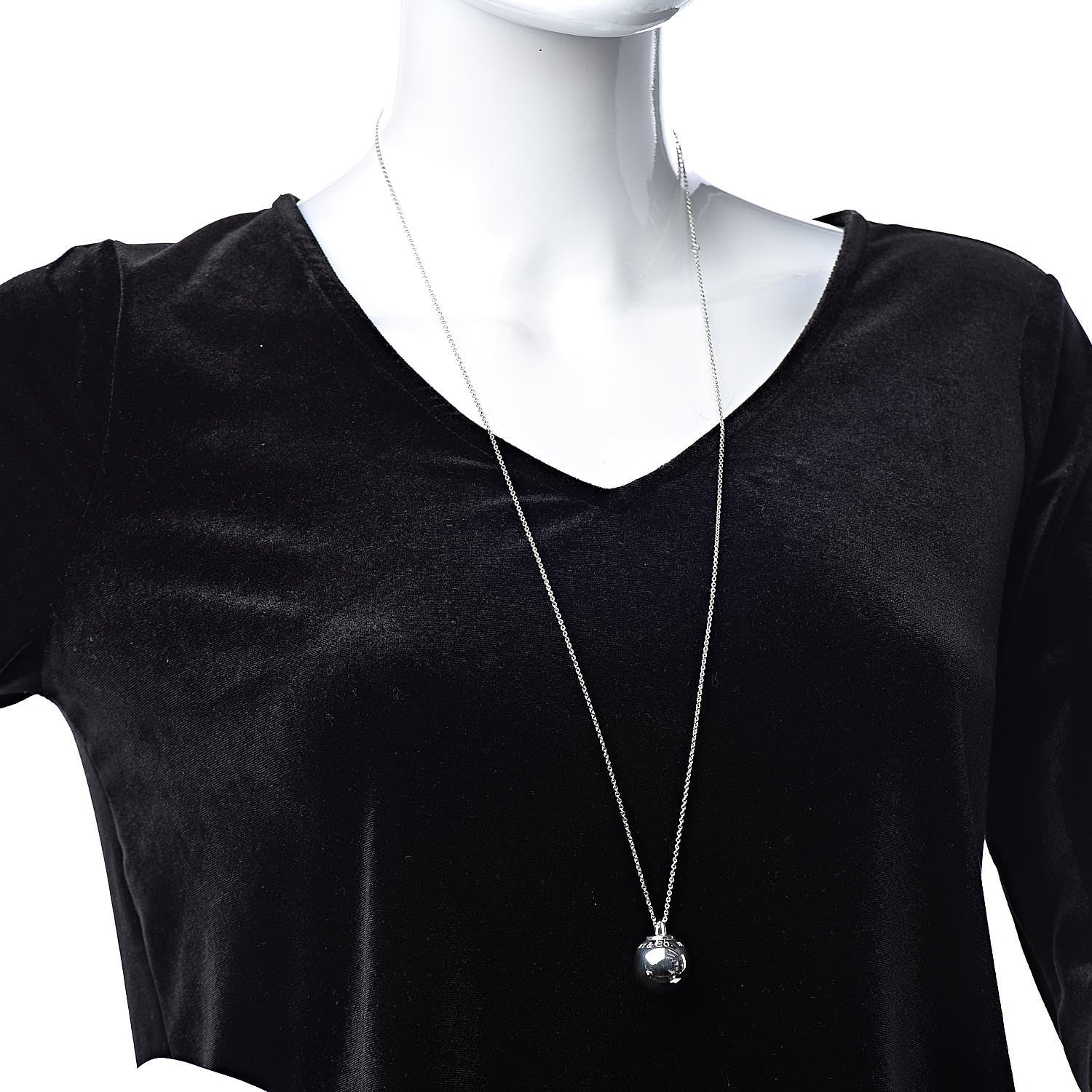 Tiffany Sterling Silver 19mm HardWear Ball Pendant Necklace 2 of 6
