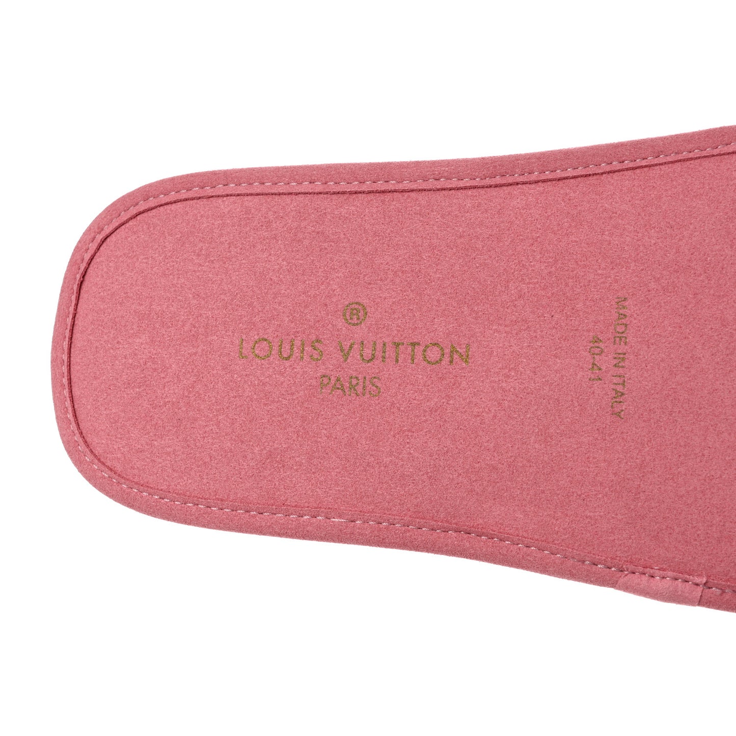 Satin LV Suite Flat Mule 40-41 Rose