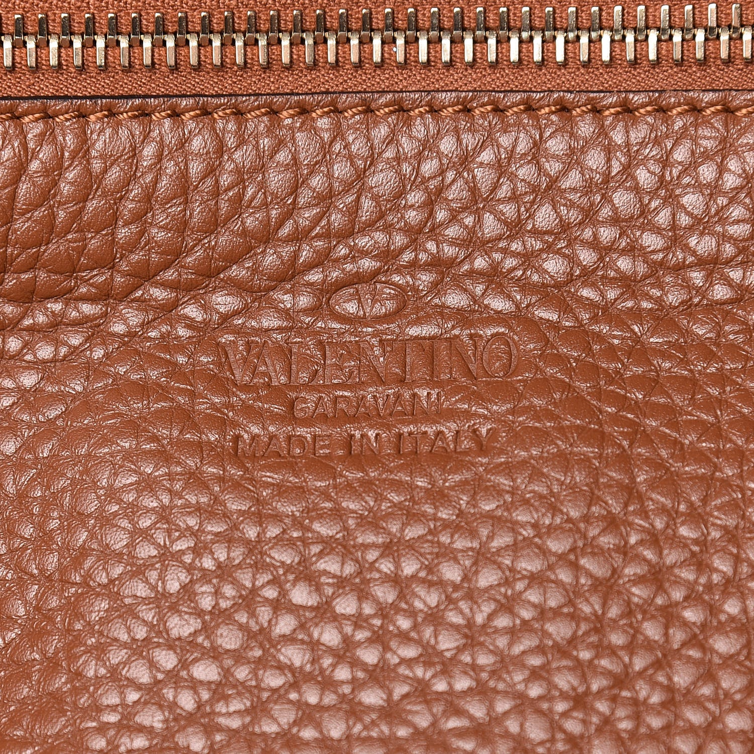 Valentino Garavani Pebbled Calfskin Medium Rockstud Tote Bright Cognac 8 of 13