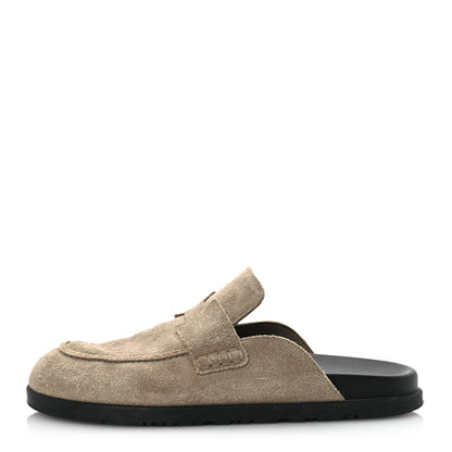 Hermes Suede Calfskin Womens Go Mules 41 Beige Sable 1 of 13