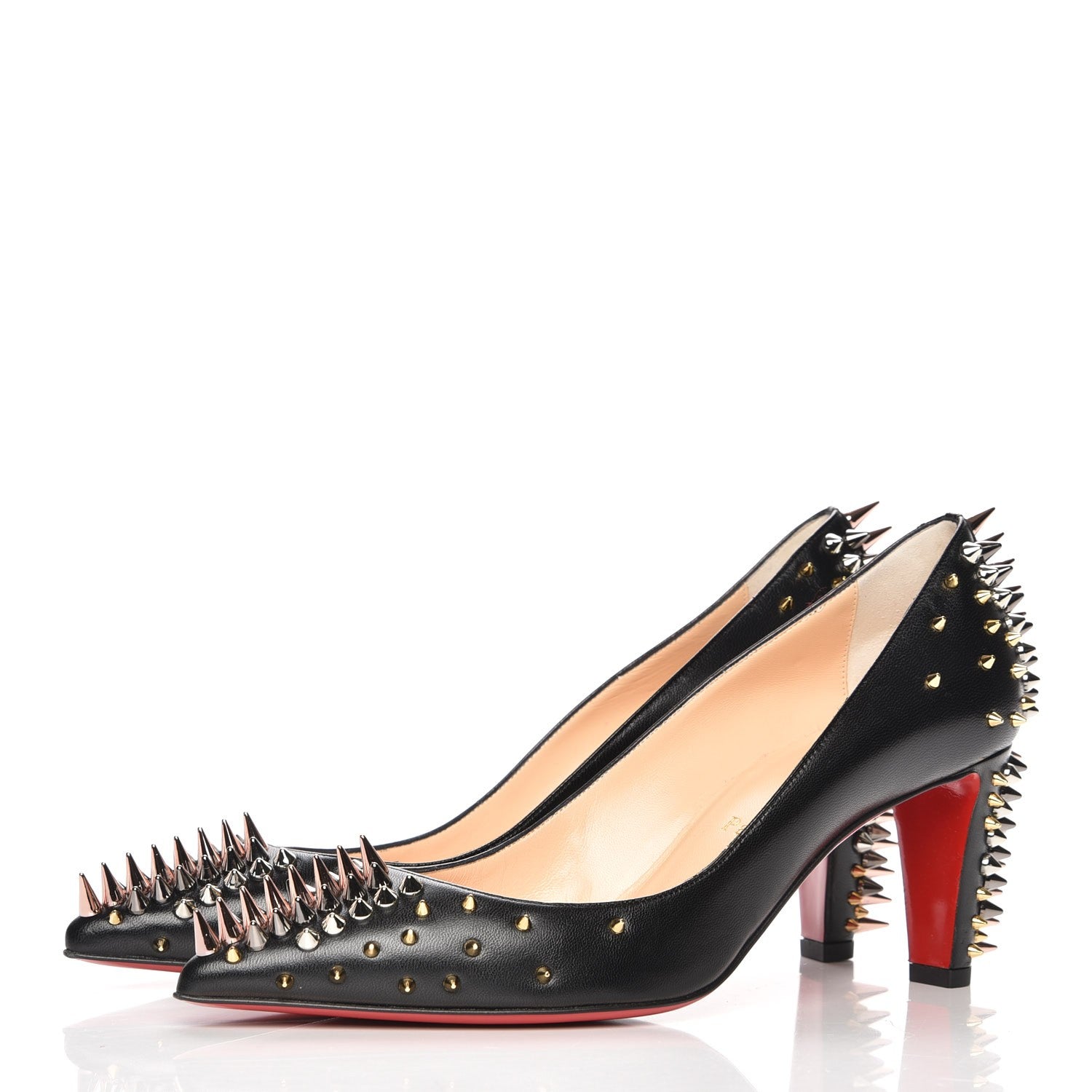 Christian Louboutin Shiny Nappa Goldopump Spikes 70 Pumps 37 Black 3 of 8
