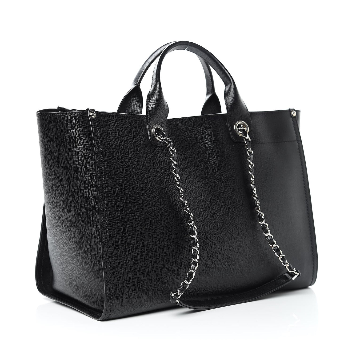 Caviar Large Studded Deauville Tote Black
