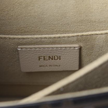 Fendi Vitello Liberty Bi-Color FF 1974 Embossed Small Kan U Shoulder Bag Maya Black 6 of 10