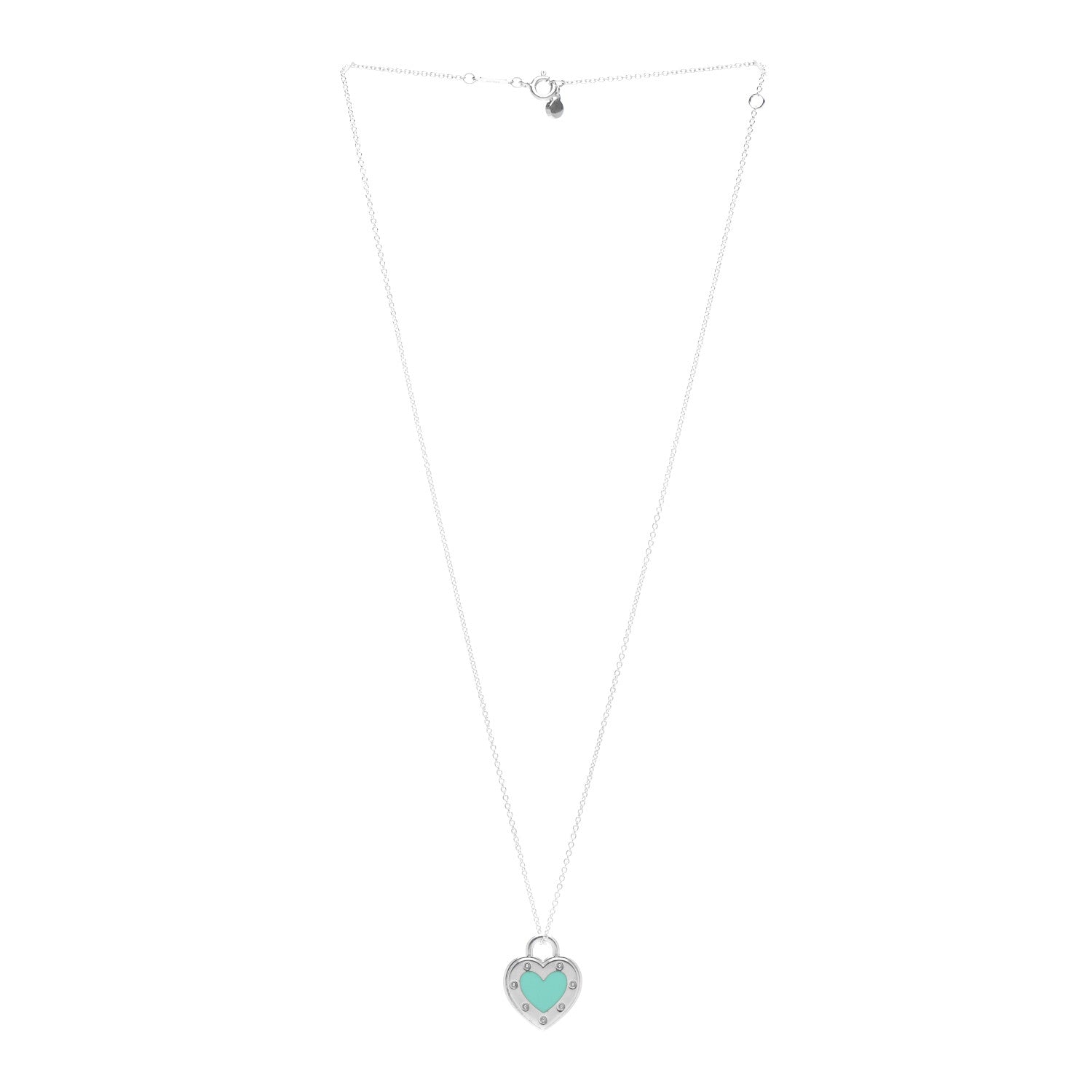Tiffany Sterling Silver Enamel Return to Tiffany Love Heart Necklace Blue 3 of 4