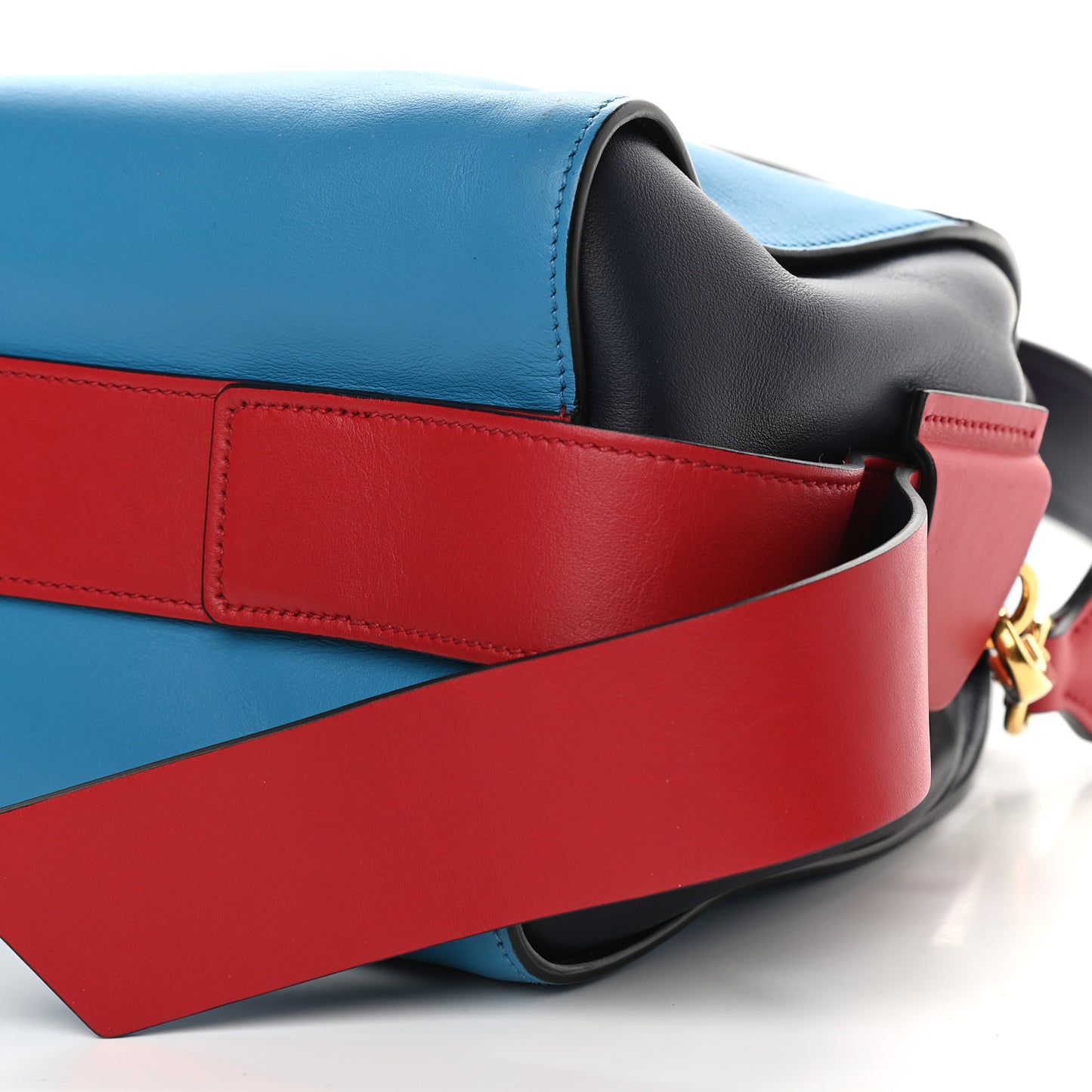 City Calf Ribbon Bowling Bag Celeste Baltico
