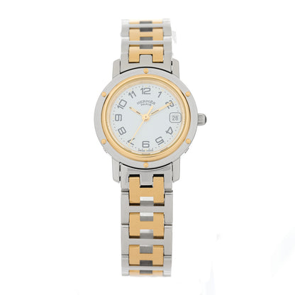 Hermes Stainless Steel 24mm Clipper Quartz Watch Gold 1 of 4