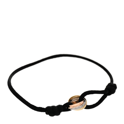 Cartier 18K Pink Yellow White Gold Trinity Adjustable Cord Bracelet Black 1 of 4
