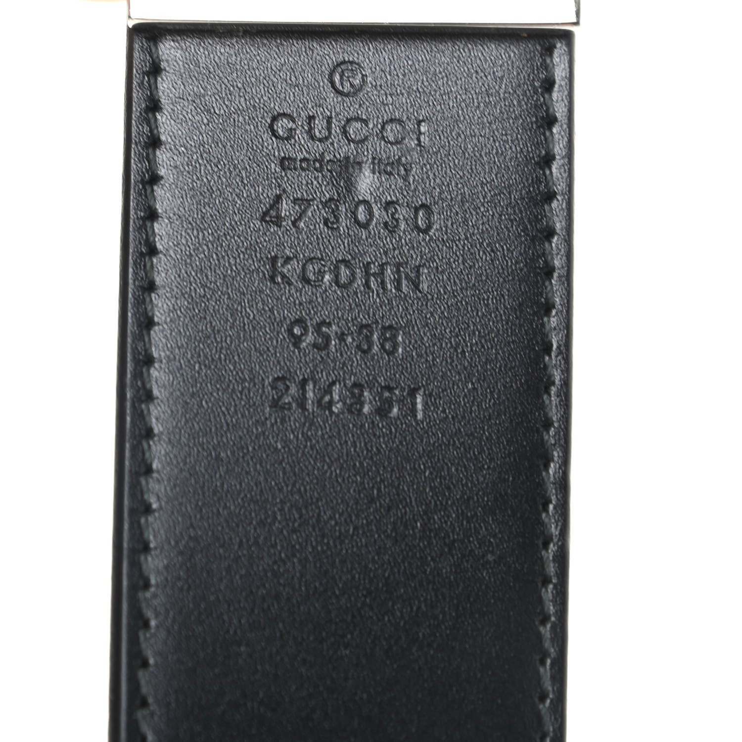 Gucci GG Supreme Monogram Selleria Calfskin Interlocking G Reversible 37mm Belt 95 38 Beige Ebony Black 3 of 5